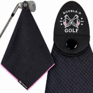 Magnetic Golf Towel Supporting Breast Cancer Research | 29” Waffle Microfiber